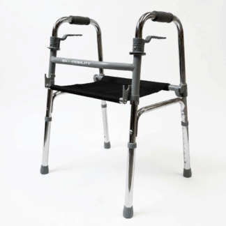 ANDADERA ALUMINIO PLATA CON ASIENTO PLEGABLE ALTURA AJUSTABLE EA600101C