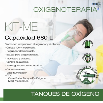TANQUE DE OXIGENO DE 682 LTS COMPLETO CON CARGA