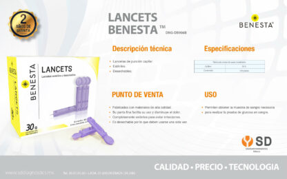 KIT DE GLUCOMETRO SD CHECK+100 LANCETAS +50 TIRAS REACTIVAS