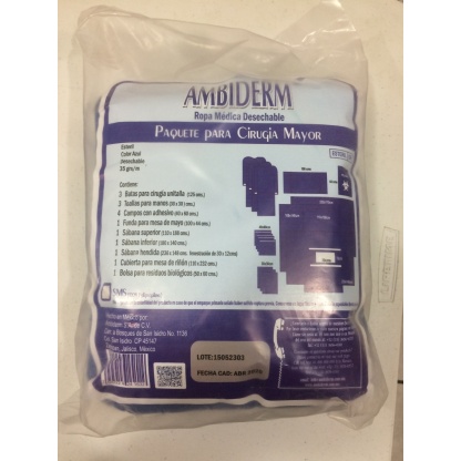 PAQUETE P/CIRUGIA MAYOR ESTERIL AMBIDERM 35GRS