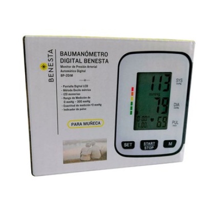 BAUMANOMETRO DIG BENESTA P/MUÑECA MEMORIA 1X120 (HSE-BP-201M).