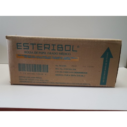BOLSA PARA ESTERILIZAR (ESTERIBOL) 6x18x3 (CAJA CON 1000 PZS.)
