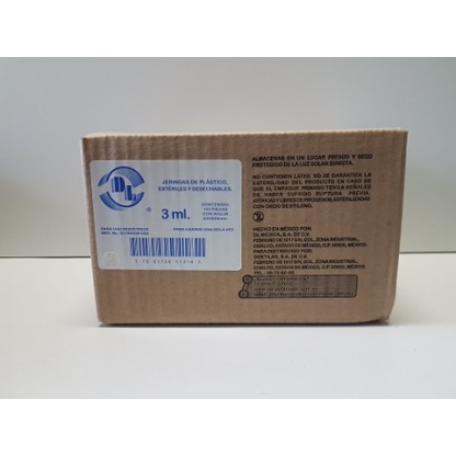 JERINGA DL 3 ml 23Gx25mm (CAJA CON 100 JERINGAS)