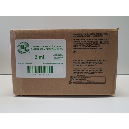 JERINGA DL 3 ml 21Gx32mm (CAJA CON 100 JERINGAS)