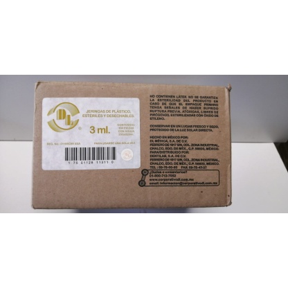 JERINGA DL 3 ml 20Gx32mm (CAJA CON 100 JERINGAS)