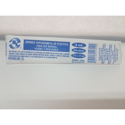 JERINGA DL 3 ml 23Gx25mm (CAJA CON 100 JERINGAS)
