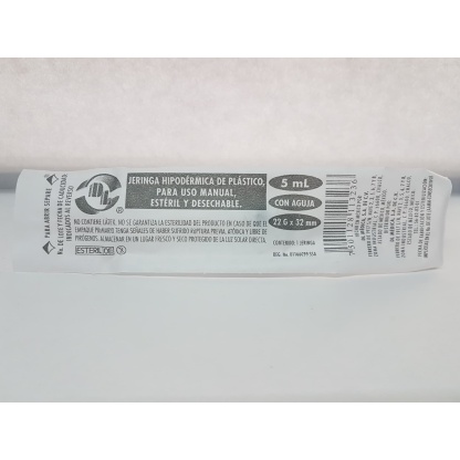 JERINGA DL 5 ml 22Gx32mm (CAJA CON 100 JERINGAS)