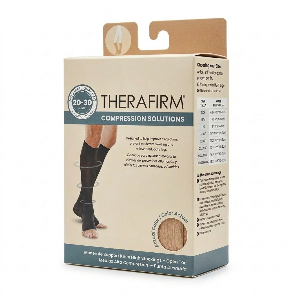 TOBIMEDIA THERAFIRM ALTA COMP 20-30 MMHG PUNTA DESNUDA MEDIANA PIEL - Image 3