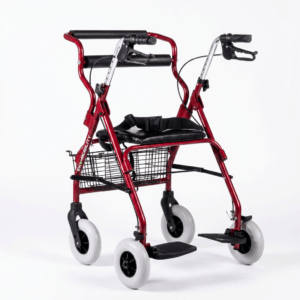 ANDADERA ROLLATOR HIBRIDO ROJO C/CANASTL ER200101