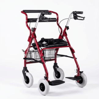 ANDADERA ROLLATOR HIBRIDO ROJO C/CANASTL ER200101