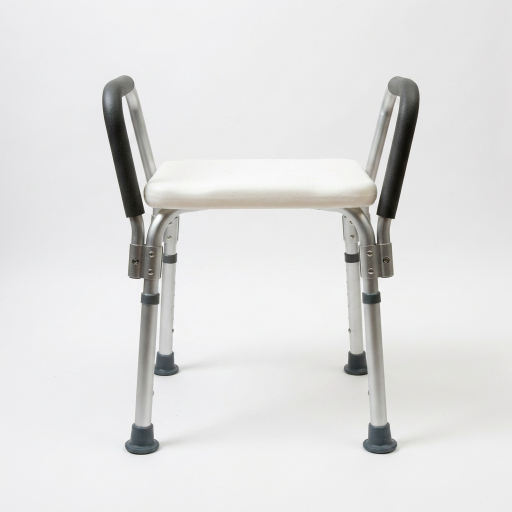 BANCO DE DUCHA C/DESCANSA BRAZO ALUMINIO AJUSTABLE (ED600101C)