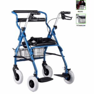 ANDADERA ROLLATOR HIBRIDO ROJO C/CANASTL
