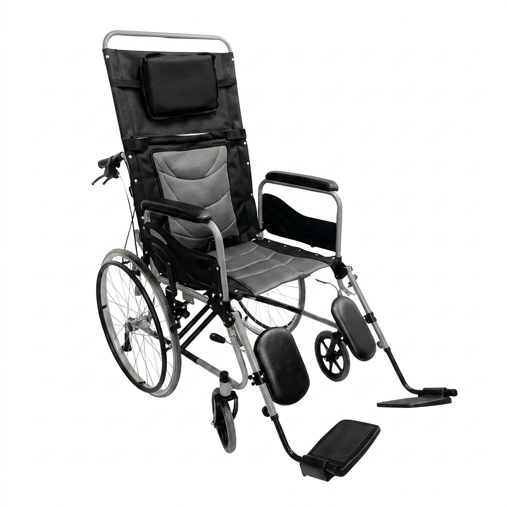 SILLA DE RUEDAS RECLINABLE CON COMODO Y ELEVAPIERNAS SC-380