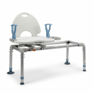 SILLA DUCHA ALUMINO DESLIZABLE/ROTATORIA 360 C/DESCANSABRAZO (ED800301R)