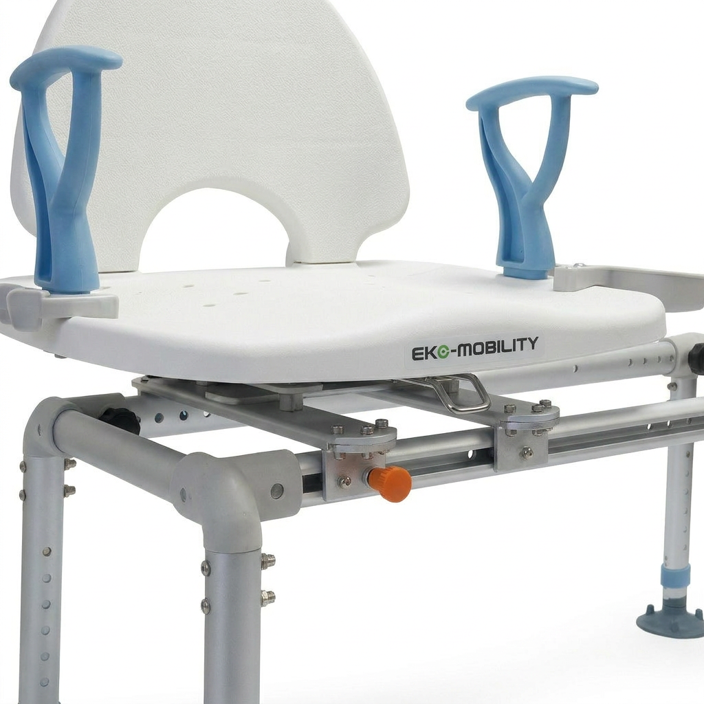 SILLA DUCHA ALUMINO DESLIZABLE/ROTATORIA 360 C/DESCANSABRAZO (ED800301R) - Image 2